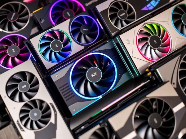 Placi video moderne cu iluminare RGB și design sofisticat.